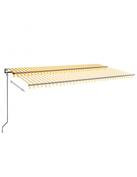 Tenda da Sole Retrattile Automatica 600x350 cm Gialla e Bianca
