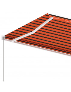 Tenda da Sole Autoportante Manuale 600x300cm Arancione Marrone 2