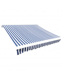 Tendone Parasole in Tela Blu e Bianco 450x300 cm 2