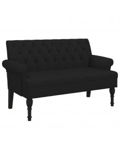 Panca con Schienale Nera 120x62x75,5 cm in Tessuto 2