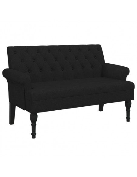 Panca con Schienale Nera 120x62x75,5 cm in Tessuto