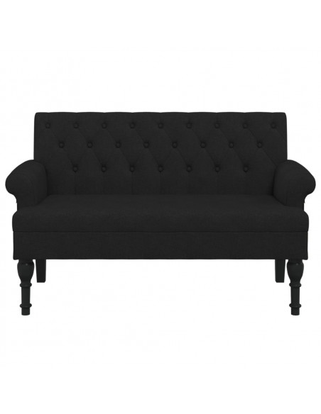 Panca con Schienale Nera 120x62x75,5 cm in Tessuto