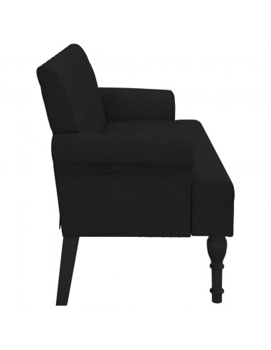 Panca con Schienale Nera 120x62x75,5 cm in Tessuto