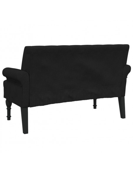 Panca con Schienale Nera 120x62x75,5 cm in Tessuto