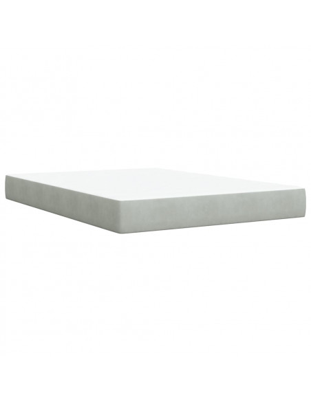 Giroletto a Molle con Materasso Grigio Chiaro 140x200cm Velluto