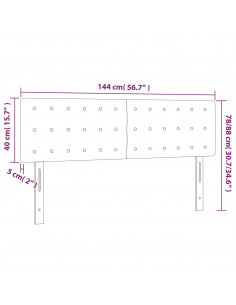 Testiera a LED Blu Scuro 144x5x78/88 cm in Velluto