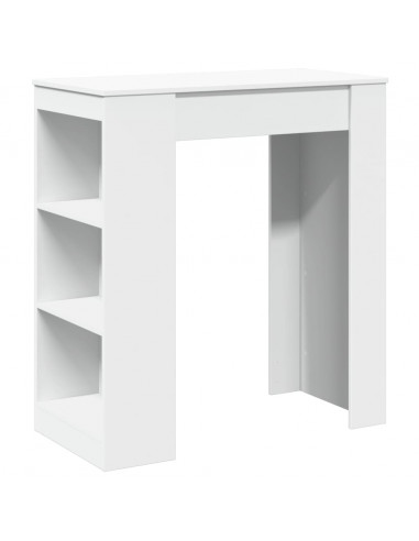 Tavolo Bar con Rastrelliera Bianco 95x47x103,5 cm Multistrato