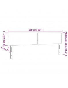 Testiera a LED Blu scuro 160x5x78/88 cm in Tessuto