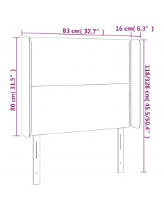 Testiera a LED Blu Scuro 83x16x118/128 cm in Velluto