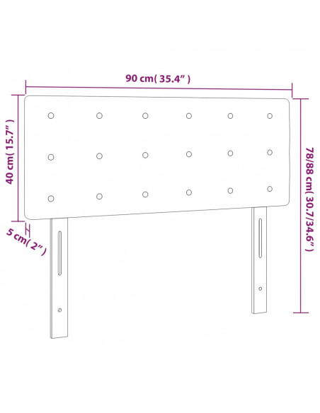 Testiera a LED Blu scuro 90x5x78/88 cm in Tessuto