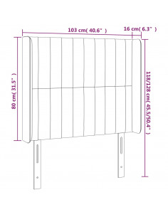 Testiera a LED Crema 103x16x118/128 cm in Tessuto