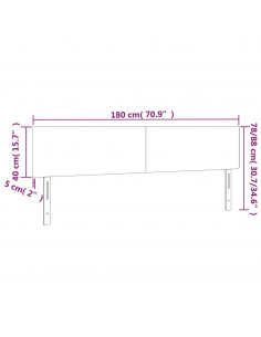 Testiera a LED Crema 180x5x78/88 cm in Tessuto