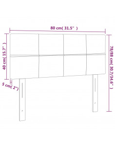 Testiera a LED Crema 80x5x78/88 cm in Tessuto