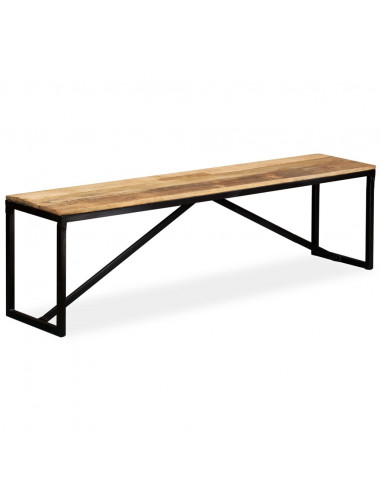 Panca in Legno Massello di Mango 160x35x45 cm