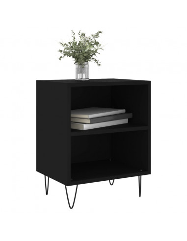 Comodini 2 pz Neri 40x30x50 cm in Legno Multistrato