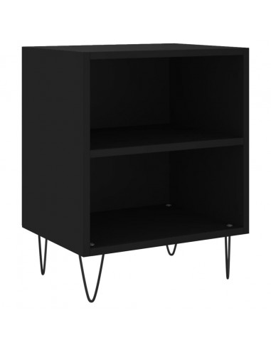 Comodini 2 pz Neri 40x30x50 cm in Legno Multistrato