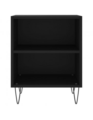 Comodini 2 pz Neri 40x30x50 cm in Legno Multistrato