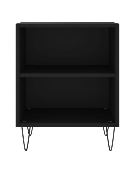 Comodini 2 pz Neri 40x30x50 cm in Legno Multistrato