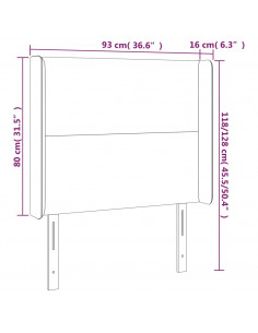 Testiera a LED crema 93x16x118/128 cm in Tessuto