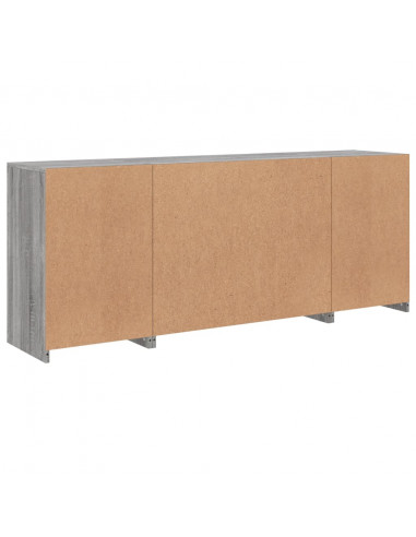 Credenza con Luci LED Grigio Sonoma 163x37x67 cm