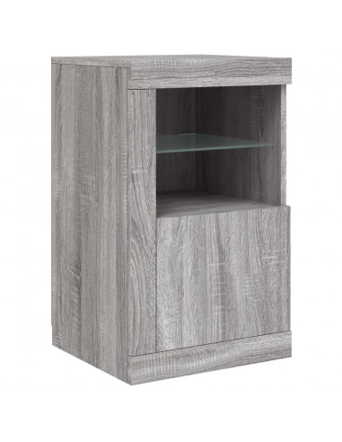 Credenza con Luci LED Grigio Sonoma 163x37x67 cm
