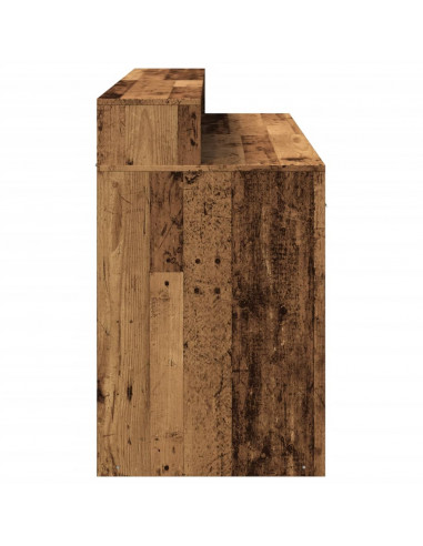 Scrivania con Luci LED Legno Antico 140x55x91 cm in Multistrato