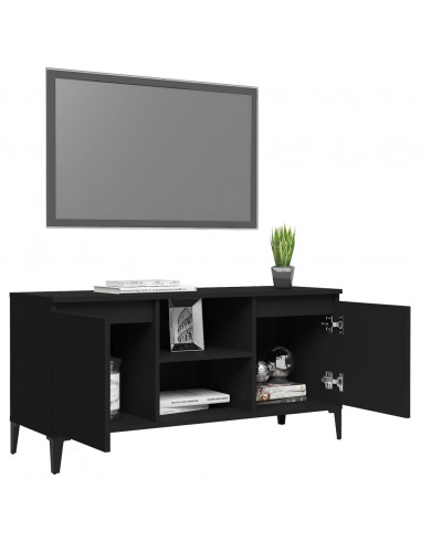 Mobile TV con Gambe in Metallo Nero 103,5x30x50 cm