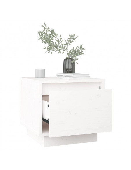 Comodini 2 pz Bianchi 35x34x32 cm in Legno Massello di Pino
