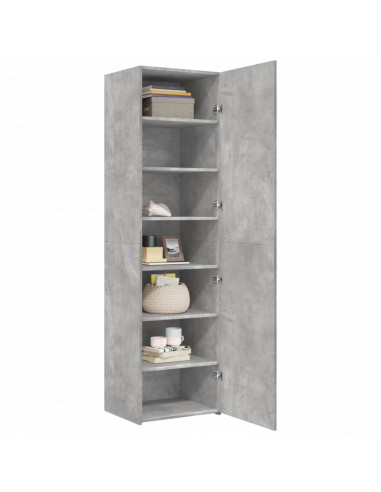 Credenza Grigio Cemento 50x42,5x185 cm in Legno Multistrato