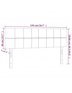 Testiera a LED Grigio Chiaro 144x5x78/88 cm in Tessuto