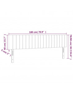 Testiera a LED Grigio Chiaro 180x5x78/88 cm in Velluto