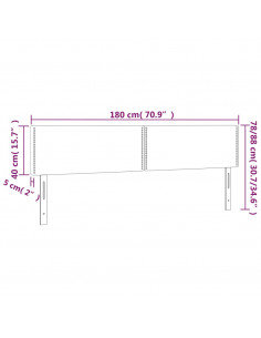 Testiera a LED Grigio Chiaro 180x5x78/88 cm in Velluto