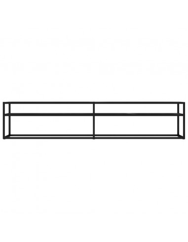 Mobile Porta TV Marmo Nero 200x40x40,5 cm in Vetro Temperato