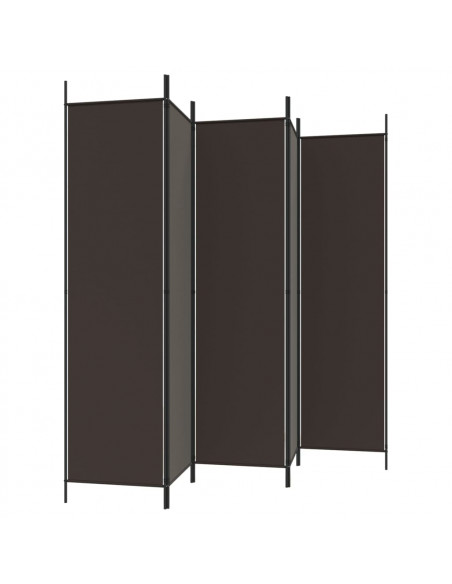 Divisorio a 6 Pannelli Marrone 300x200 cm in Tessuto
