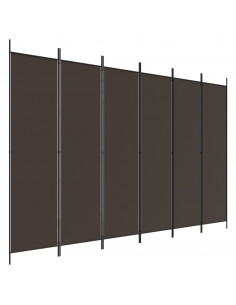 Divisorio a 6 Pannelli Marrone 300x200 cm in Tessuto 2