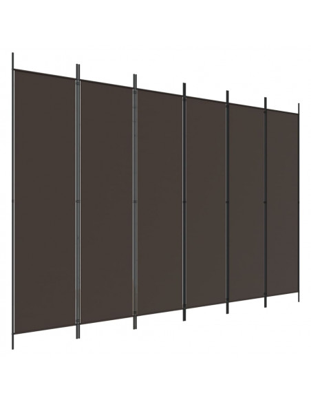 Divisorio a 6 Pannelli Marrone 300x200 cm in Tessuto