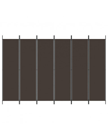 Divisorio a 6 Pannelli Marrone 300x200 cm in Tessuto