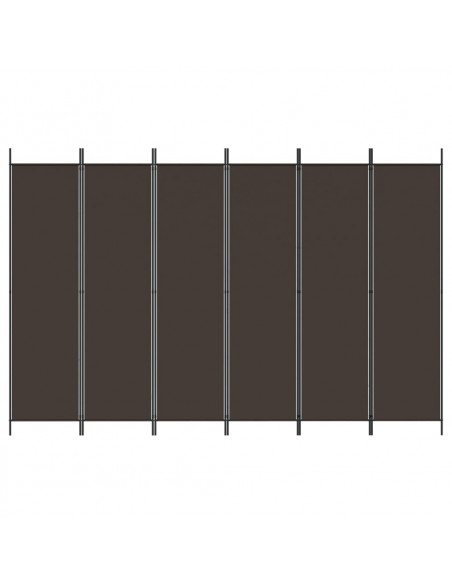 Divisorio a 6 Pannelli Marrone 300x200 cm in Tessuto