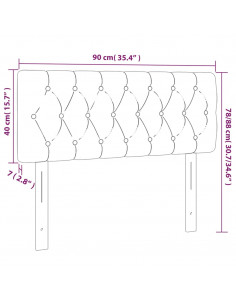 Testiera a LED Grigio Chiaro 90x7x78/88 cm in Velluto