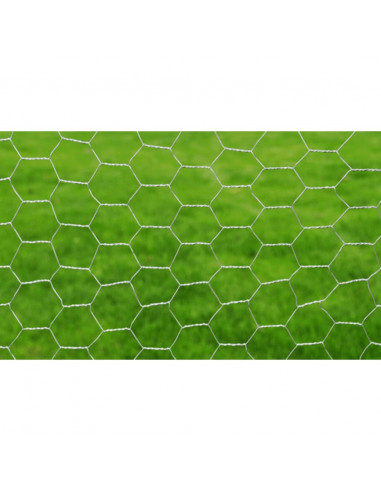 Recinzione in Rete per Pollaio Acciaio Zincato 25x0,5 m Argento