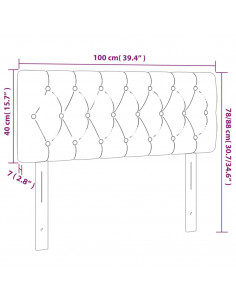 Testiera a LED Grigio Scuro 100x7x78/88 cm in Velluto