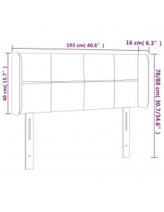 Testiera a LED Grigio Scuro 103x16x78/88 cm in Velluto