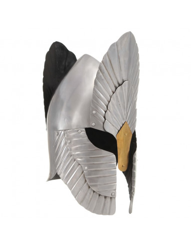 Elmo da Cavaliere Medievale Fantasia LARP Argento in Acciaio
