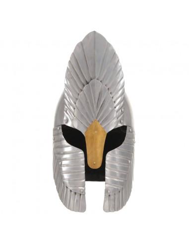 Elmo da Cavaliere Medievale Fantasia LARP Argento in Acciaio
