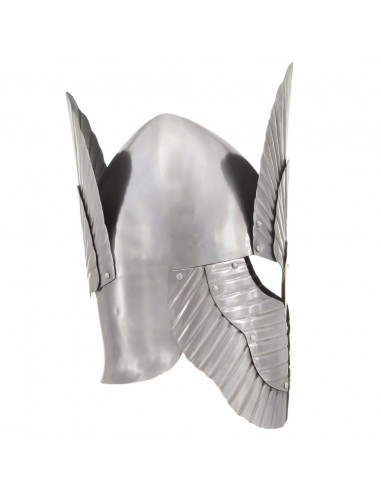 Elmo da Cavaliere Medievale Fantasia LARP Argento in Acciaio
