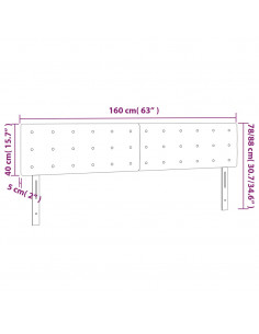 Testiera a LED Grigio Scuro 160x5x78/88 cm in Velluto