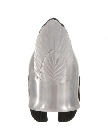 Elmo da Cavaliere Medievale Fantasia LARP Argento in Acciaio