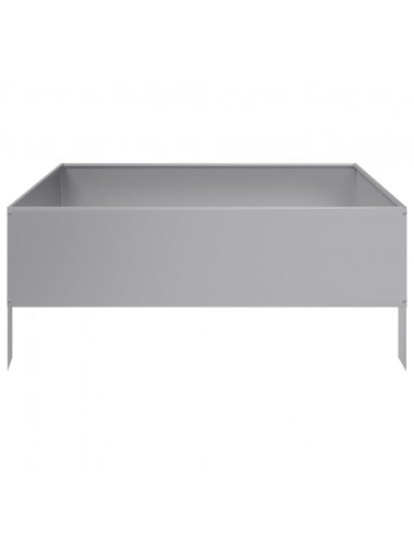 Fioriera Rialzata da Giardino 100x100x25 cm in Acciaio Zincato