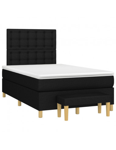 Giroletto a Molle con Materasso Nero 120x200 cm in Tessuto