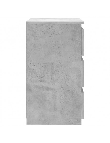 Comodini 2pz Grigio Cemento 40x35x62,5 cm in Legno Multistrato